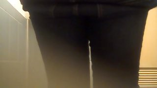 Girl loses jeans down and gets her toilet pissing voyeured